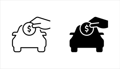 Buying car icons set. buying car vector icons for web design, vector illustration on white background