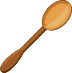 Wooden Spoon isolated on white background vector art illustration