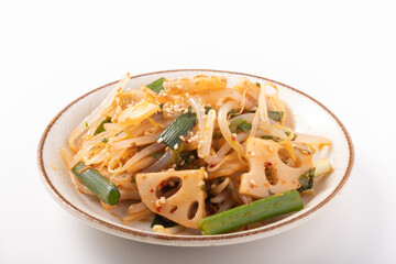 蓮根ともやし　細ねぎ　辛味和え