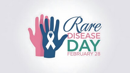 Fototapeta premium Minimal and Professional Rare Disease Day Vector Illustration – Awareness Poster, Typography Banner, and Cover Design