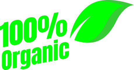 Fototapeta premium 100% organic design stiker illustration