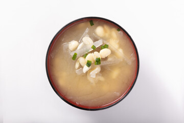 押し大豆の味噌汁
