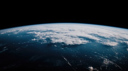 Earth seen from space, a view of our planet from orbit. Possible use Astronomy, educational purposes, or scientific illustration