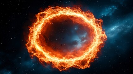 Fiery Ring In Outer Space
