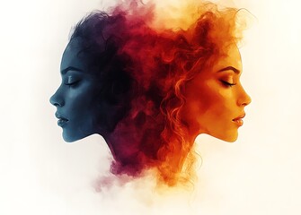 Colorful Abstract Smoke Patterns in Blue, Red, and Orange