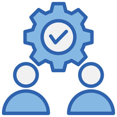 Collaboration Blue White Icon