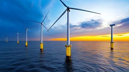 Offshore Wind Farm Sunset Energy - Renewable Energy