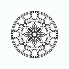abstract mandala floral ornament illustration. mandala line art