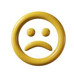 Sad face emoji with a downward curved mouth expression