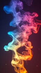 Obraz premium Colorful smoke swirls, dark background (1)