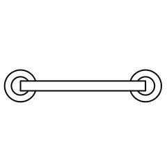 Door handle icon in a clean outline. Vector art on a white backdrop