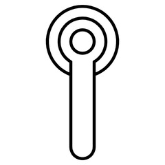 Simple door handle design in outline style. Isolated vector on white