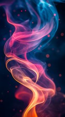Obraz premium Colorful smoke swirls, dark background (2)