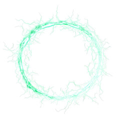 Vibrant Electric Energy Circle with Green Lightning Effect