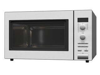 Fototapeta premium Modern Stainless Steel Microwave Oven isolated on white