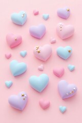 Obraz premium Heartshaped cookies on pink Valentine Day background