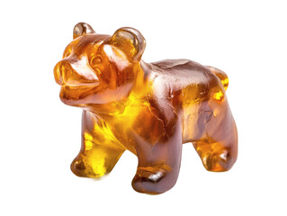 Jelly gummy bear isolated on transparent background