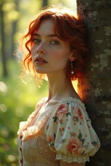 Beautiful girl in a white dress. Woman in a autumn field. Lady in a straw hat.