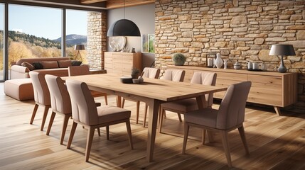 Fototapeta premium Modern Living Room: Table and Chairs 