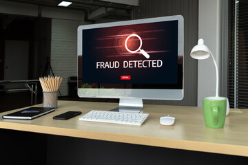 Cyber security software show alert of cyber attack for protection snugly. Danger from virus, phishing and cyber fraud.