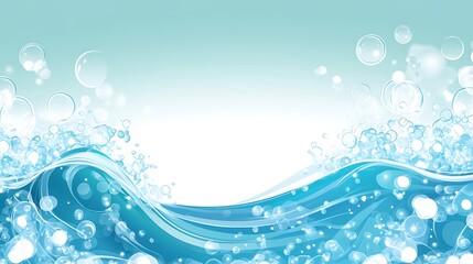 Abstract water waves with bubbles. Possible use for background design