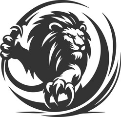 A lion slashing with its claws extended vector © LUTHFAN NAHAR LABONY