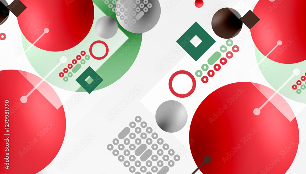 Poster Minimalistic abstract vector design, layered geometric shapes circles, squares, and triangles with soft pastel gradients and semi-transparent effects. Perfect for contemporary use
