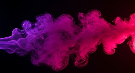 Fototapeta premium Swirling Smoke Texture with Vibrant Pink and Purple Colors on Black