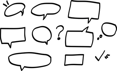 Obraz premium Hand Drawn Speech Bubbles Vector Illustration Set