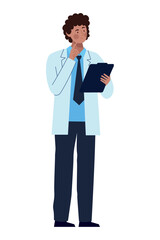 Doctor Thinking Tablet Icon