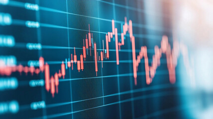 Tech stocks financial market volatility. Visual representation of economic data showing market volatility and trends