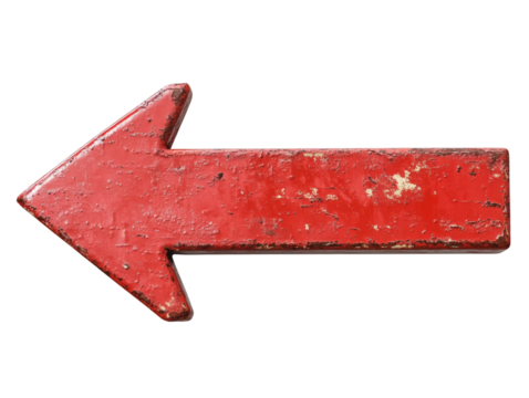 Red arrow isolated on transparent background