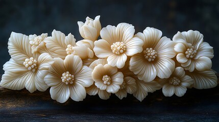 Fototapeta premium Carved ivory ornament floral beauty high resolution hd design