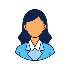 Business woman in light yellow suit icon