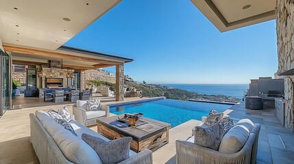 Fototapeta premium A Luxury Smart Home with Smart Kitchen Appliances and Automated Functions 