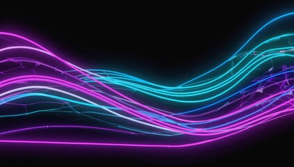 Naklejka premium Abstract neon light waves