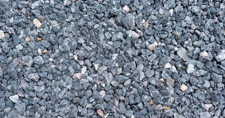 Pile of Gray Crushed Stones Perfect for Construction and Landscaping Projects