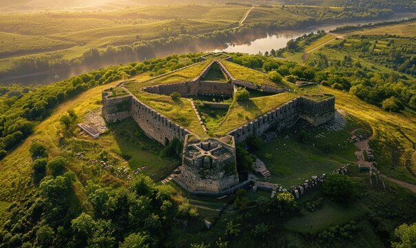 Castle towers with star shape: ancient architecture, enigmatic designs, technological origins, civilization wisdom, secrets of creation, forgotten engineering, lost techniques, architectural wonders .