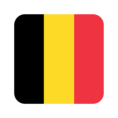 Flag of Belgium. Belgium rounded square flag icon digital vector illustration