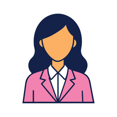 Business woman in pink suit icon