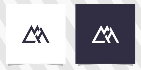 letter mh hm logo design