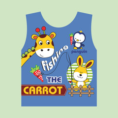 fishing the carrot design cartoon vector illustration