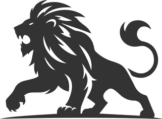 A lion in a battle stance and ready to attack vector animal silhouette © LUTHFAN NAHAR LABONY