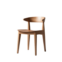 Functional Wooden Chair with Geometric Design Isolated on Transparent Background.