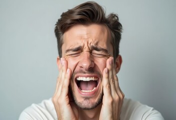 young man has toothache