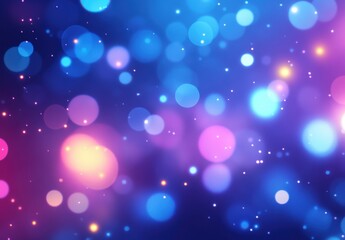 Obraz premium Vibrant and Colorful Bokeh Background with Blue, Pink, and Purple Lights Creating a Dreamy Atmosphere for Various Creative Projects