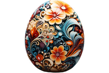 Easter Egg Colorful Mandala isolated on transparent background
