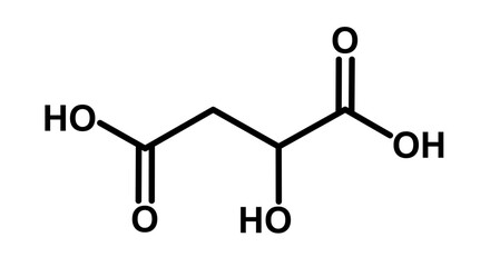 Chemical structure of malic acid