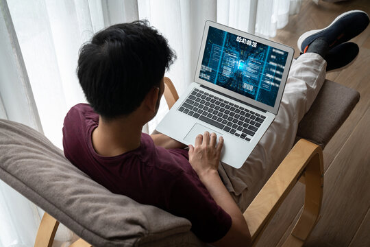Software development or programming work with coding screen of various programming languages like HTML, Python, Java, and C brisk for new application development