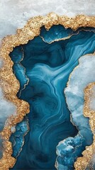 Fototapeta premium Blue gold marble texture art background
